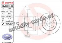 Brzdový kotouč BREMBO 08.5803.30 - HONDA