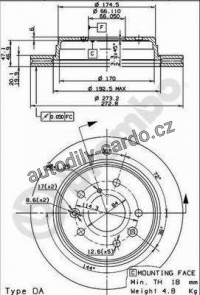 Brzdový kotouč BREMBO 09.9127.10 - MAZDA