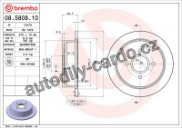 Brzdový kotouč BREMBO 08.5808.10 - FORD