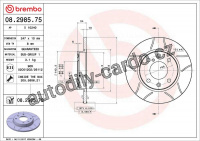 Brzdový kotouč BREMBO MAX 08.2985.75 - CITROËN, PEUGEOT