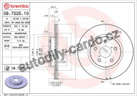 Brzdový kotouč BREMBO 09.7225.10 - TOYOTA Brzdový kotouč BREMBO 09.7225.10 - TOYOTA