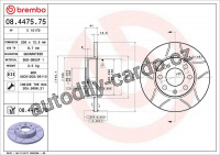 Brzdový kotouč BREMBO MAX 08.4475.75 - OPEL