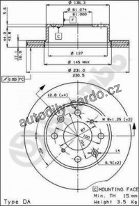 Brzdový kotouč BREMBO 09.3095.10 - HONDA
