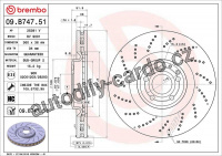 Brzdový kotouč BREMBO 09.B747.51 - MERCEDES-BENZ