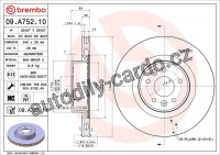 Brzdový kotouč BREMBO 09.A752.10 - RENAULT