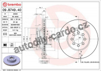 Brzdový kotouč BREMBO 09.B749.40 - MERCEDES-BENZ