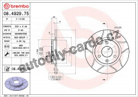 Brzdový kotouč BREMBO MAX 08.4929.75 - CITROËN, PEUGEOT