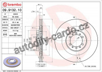 Brzdový kotouč BREMBO 09.9132.10 - MITSUBISHI Brzdový kotouč BREMBO 09.9132.10 - MITSUBISHI