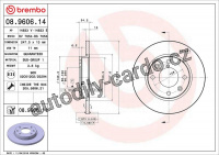 Brzdový kotouč BREMBO 08.9606.11 Brzdový kotouč BREMBO 08.9606.11