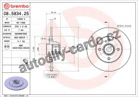 Brzdový kotouč BREMBO 08.5834.25 - RENAULT