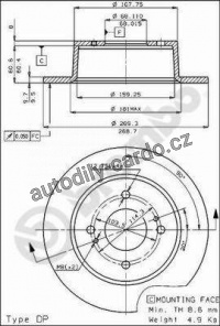 Brzdový kotouč BREMBO 08.4851.10 - NISSAN