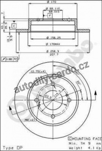 Brzdový kotouč BREMBO 08.4852.10 - NISSAN Brzdový kotouč BREMBO 08.4852.10 - NISSAN