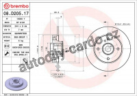 Brzdový kotouč BREMBO 08.D205.17