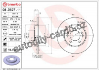 Brzdový kotouč BREMBO 08.08.D627.11