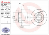 Brzdový kotouč BREMBO 08.4874.14 - AUDI