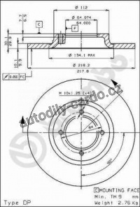 Brzdový kotouč BREMBO 08.3372.10 - TOYOTA Brzdový kotouč BREMBO 08.3372.10 - TOYOTA