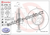 Brzdový kotouč BREMBO 09.A758.10 - AUDI