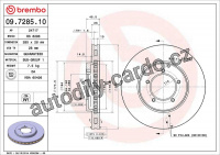 Brzdový kotouč BREMBO 09.7285.10 - TOYOTA