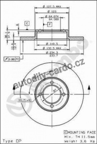 Brzdový kotouč BREMBO 08.5865.10 - DAIHATSU