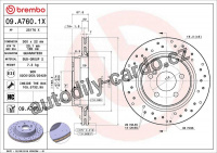 Brzdový kotouč BREMBO 09.A760.1X - MERCEDES-BENZ