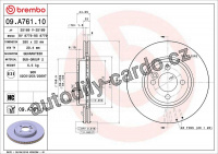 Brzdový kotouč BREMBO 09.A761.10 - MINI
