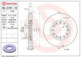 Brzdový kotouč BREMBO 09.3191.10 Brzdový kotouč BREMBO 09.3191.10