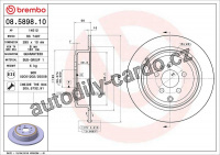 Brzdový kotouč BREMBO 08.5898.10 - CITROËN, FIAT