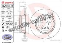 Brzdový kotouč BREMBO 09.A772.11 - LAND ROVER Brzdový kotouč BREMBO 09.A772.11 - LAND ROVER