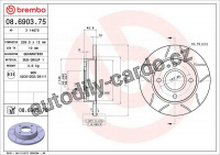 Brzdový kotouč BREMBO MAX 08.6903.75 - FORD