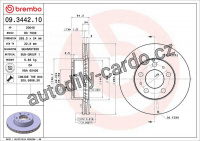 Brzdový kotouč BREMBO 09.3442.10 - FORD