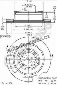 Brzdový kotouč BREMBO 09.3797.10 - FERRARI
