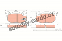 Sada brzdových destiček TRW GDB327 - PEUGEOT, RENAULT CLIO