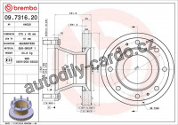 Brzdový kotouč BREMBO 09.7316.20 - IVECO