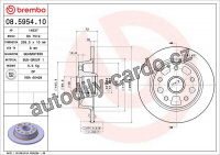 Brzdový kotouč BREMBO 08.5954.10 - MAZDA