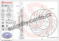 Brzdový kotouč BREMBO 09.B913.11 - MERCEDES-BENZ