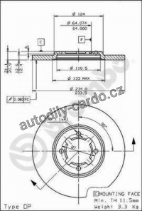Brzdový kotouč BREMBO 08.6740.10 - TOYOTA