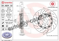 Brzdový kotouč BREMBO 09.A804.33 - OPEL, SAAB