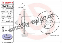 Brzdový kotouč BREMBO 09.9185.10 - TOYOTA Brzdový kotouč BREMBO 09.9185.10 - TOYOTA