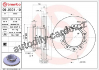Brzdový kotouč BREMBO 09.9301.10 - MAN