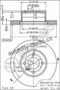 Brzdový kotouč BREMBO 09.3946.10 - BMW Brzdový kotouč BREMBO 09.3946.10 - BMW