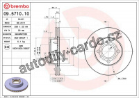 Brzdový kotouč BREMBO 09.5710.10 - AUDI