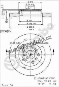 Brzdový kotouč BREMBO 09.5712.10 - TOYOTA