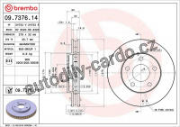 Brzdový kotouč BREMBO 09.7376.14 - OPEL