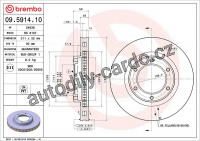 Brzdový kotouč BREMBO 09.5914.10 - TOYOTA