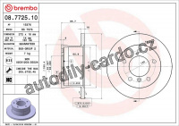 Brzdový kotouč BREMBO 08.7725.10 - MERCEDES-BENZ