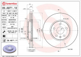 Brzdový kotouč BREMBO 09.A971.10 - CHEVROLET, OPEL, SAAB