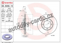 Brzdový kotouč BREMBO 09.5009.10 - MITSUBISHI