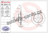 Brzdový kotouč BREMBO 09.5919.10 - NISSAN