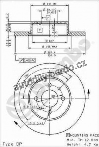 Brzdový kotouč BREMBO 08.4878.10 - FIAT
