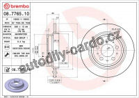 Brzdový kotouč BREMBO 08.7765.10 - VOLVO